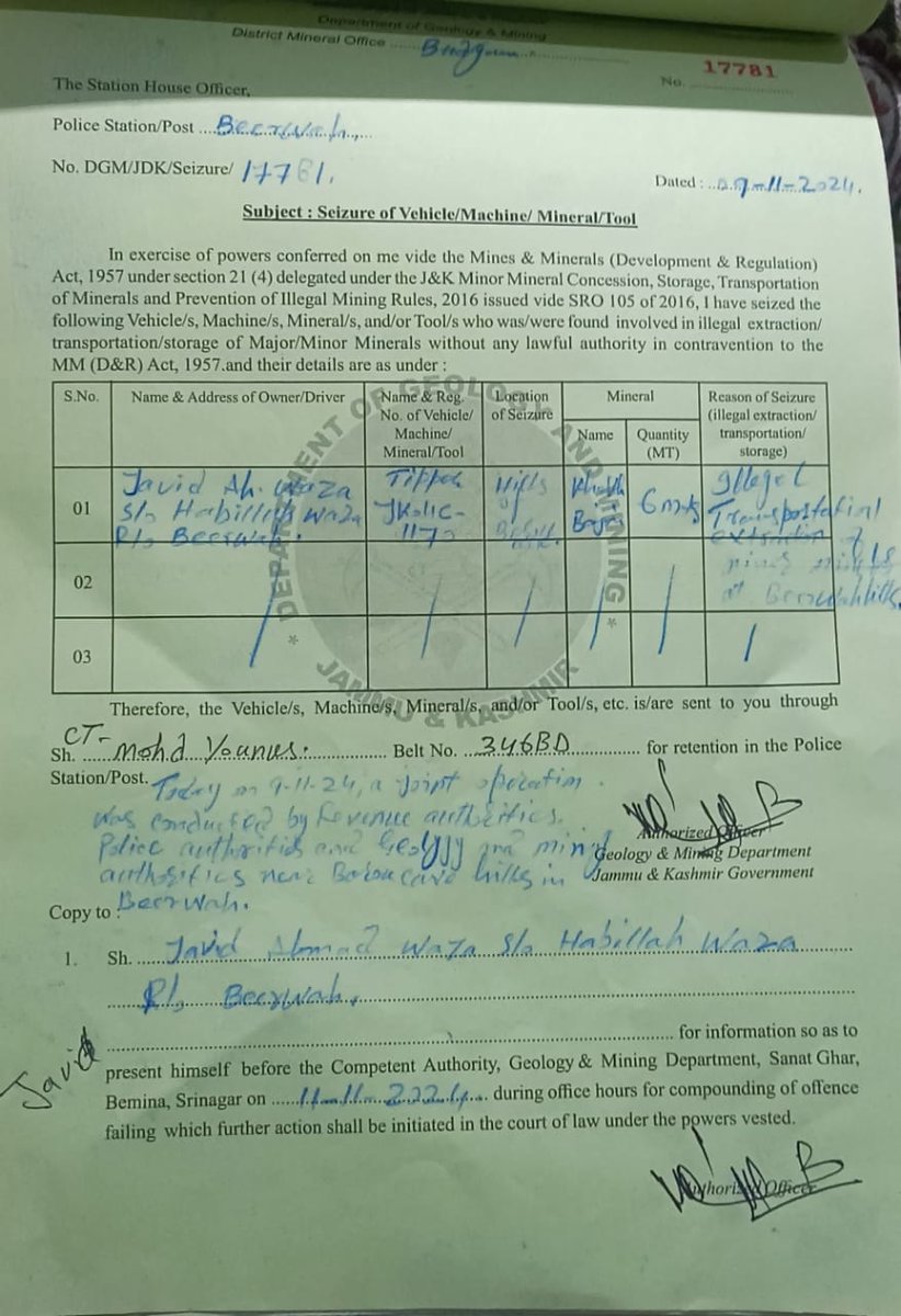 District Mineral Officer Budgam tweet media