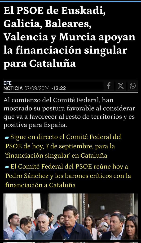 G_Caballero_M's tweet photo. O SX do @PSdeG apoiou o acordo de financiamento entre ERC e PSC que inclúe o concerto catalán. Parece que hoxe rectifica.
Sempre dixen que o cupo catalán non era bo para Galicia nin para a esquerda.
Está ben rectificar, mais os bandazos e a falla de criterio non son bo camiño🌹 https://t.co/BN14TAKNq2