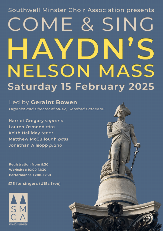 Gainsborough Choral (@gainschoralsoc) on Twitter photo Come & Sing Haydn's Nelson Mass, Sat 15 Feb, Southwell Minster. Led by Geraint Bowen. Workshop 10-12.30, Performance 1-1.30. For further info & to register: Email jonathan.allsopp@southwellminster.org.uk <a href="/swminsterchoirs/">Southwell Minster Choirs</a> <a href="/jonnyallsopp99/">Jonathan Allsopp</a> Come & Sing Haydn's Nelson Mass, Sat 15 Feb, Southwell Minster. Led by Geraint Bowen. Workshop 10-12.30, Performance 1-1.30. For further info & to register: Email jonathan.allsopp@southwellminster.org.uk <a href="/swminsterchoirs/">Southwell Minster Choirs</a> <a href="/jonnyallsopp99/">Jonathan Allsopp</a>