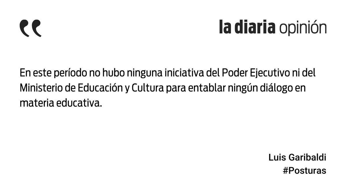 Educación: ¿política de Estado? La #postura de Luis Garibaldi ladiaria.com.uy/opinion/articu…