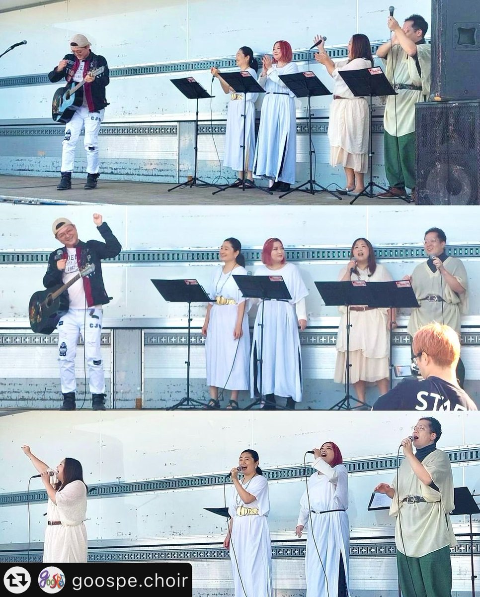 goo_spe's tweet photo. 急遽、松本隆博さんの計らいで、
音頭金属株式会社さまのイベントに出演させて頂きました！
.
松本隆博さんが毎年ご出演されている、
音頭金属株式会社さまのイベントで
松本隆博さんのバックコーラス4曲と、goo-speだけでも2曲、歌わせて頂きました🎤✨

⬇️続く https://t.co/Uz9iDjNTAv