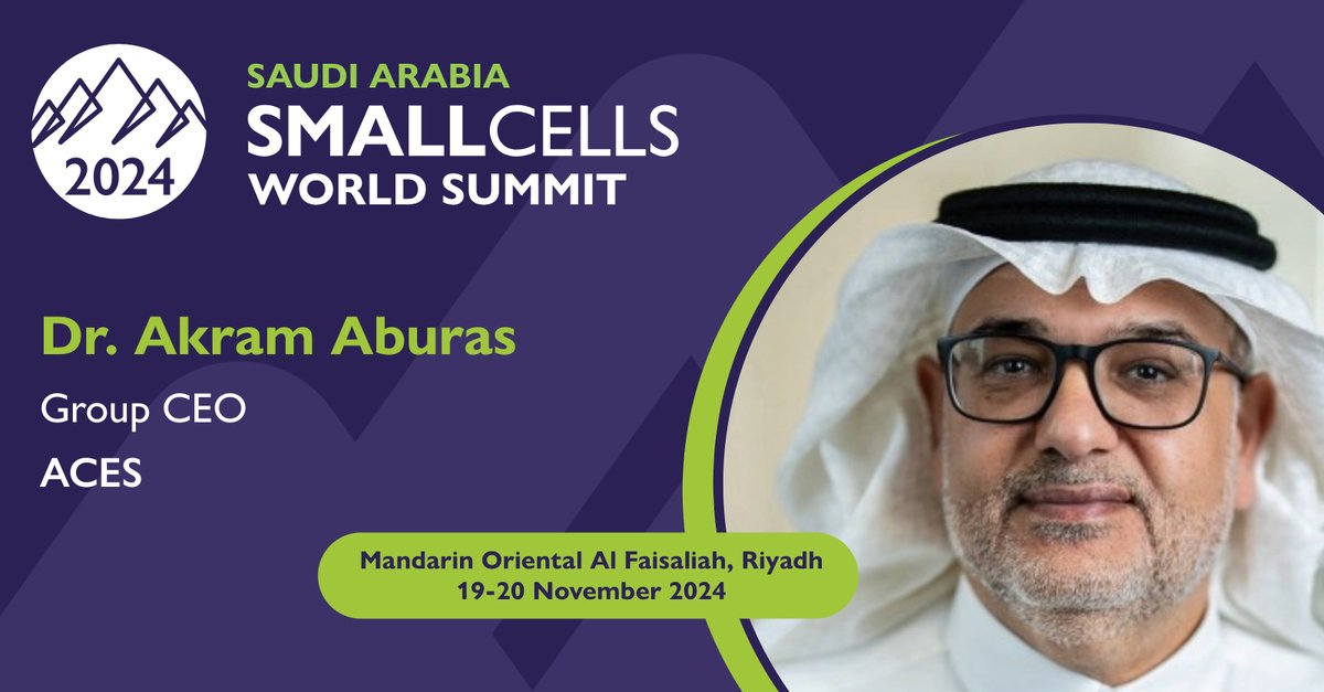 small_cells's tweet image. Join Dr. Akram Aburas, Group CEO, at ACES for an insightful keynote speech on &apos;Innovative network architectures: supporting sector-specific digital solutions&apos; at SCWS Saudi Arabia 2024. 

Find the full agenda: smallcells.world/saudi/agenda/ 

#SCWSSaudiArabia #SCWS2024