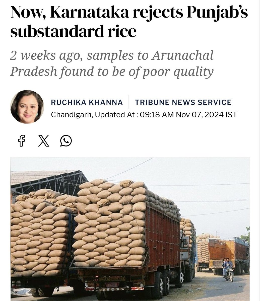 MrSinha_'s tweet image. -Congress ruled Karantaka rejected rice from AAP ruled Punjab due to its bad quality...
-Aam Aadmi Party is blaming the Modi govt for this rejection... 🤡