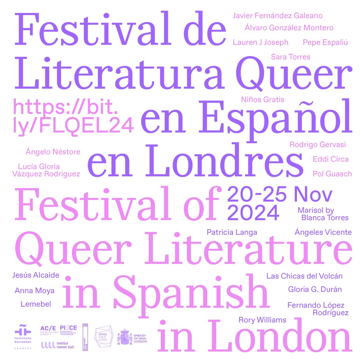 Romancero Books (@romancerobooks) on Twitter photo IV FQLSL - 20-25 November
🎟️👉🏻 romancerobooks-store.co.uk/iv-flqel-fqlsl…
<a href="/CervantesLondon/">Instituto Cervantes London</a> @diversitas_i <a href="/SpainCultureUK/">Spain Culture & Science UK</a> <a href="/EmbSpainUK/">Embassy of Spain UK</a> <a href="/IRLlull/">Institut Ramon Llull</a> <a href="/ACEcultura/">Acción Cultural AC/E</a> <a href="/ComunidadCeru/">SRUK/CERU</a> <a href="/eurolitnet/">eurolitnet</a> @CLAUKLondon IV FQLSL - 20-25 November
🎟️👉🏻 romancerobooks-store.co.uk/iv-flqel-fqlsl…
<a href="/CervantesLondon/">Instituto Cervantes London</a> @diversitas_i <a href="/SpainCultureUK/">Spain Culture & Science UK</a> <a href="/EmbSpainUK/">Embassy of Spain UK</a> <a href="/IRLlull/">Institut Ramon Llull</a> <a href="/ACEcultura/">Acción Cultural AC/E</a> <a href="/ComunidadCeru/">SRUK/CERU</a> <a href="/eurolitnet/">eurolitnet</a> @CLAUKLondon