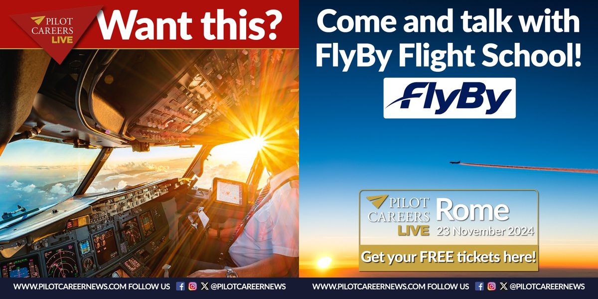 🎉 Siamo entusiasti di annunciare che <a href="/flybyschool/">FLYBY</a> parteciperà a Pilot Careers Live Italia!  ✈️

📅 23 novembre 2024
📍 Roma
🎟️ Biglietti gratuiti disponibili 👉 bit.ly/PCLRoma
