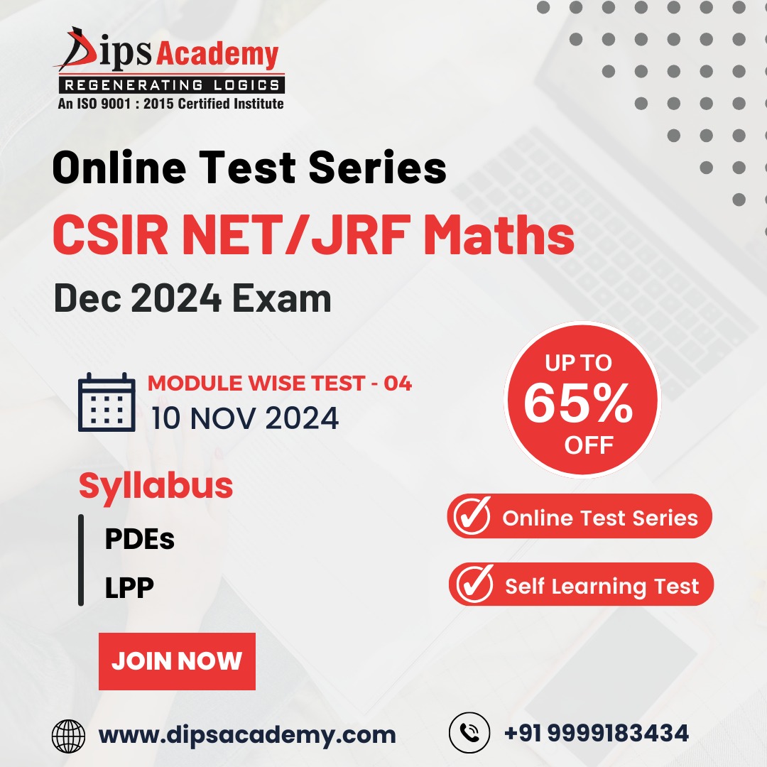 dipsacademymath's tweet image. Join 𝗖𝗦𝗜𝗥 𝗡𝗘𝗧 𝗠𝗮𝘁𝗵𝘀 𝗢𝗻𝗹𝗶𝗻𝗲 𝗧𝗲𝘀𝘁 𝗦𝗲𝗿𝗶𝗲𝘀 for Dec 2024 Exam.
𝗠𝗪𝗧 𝟬𝟰:- Covers 𝗣𝗗𝗘 + 𝗟𝗣𝗣

➡ Buy Now: bit.ly/discount-dash-… 

#csirnetmathematics #onlinetestseries #mathematics #slt #csirnet #csirnetmath #iitjam #gatemathematics #testseries
