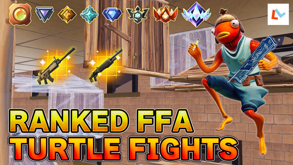新競技マップ公開🔥

「RANKED TURTLE FIGHTS FFA📦」

大人気TURTLE FIGHTSにランクを導入したマップです🔥
1キル3ポイント
1デス-1ポイント

・島コード
【6971-7278-6093】
お気に入り♡追加お願いします！

・日々のエイムや対面練習に！
・大会前のアップにご使用ください！