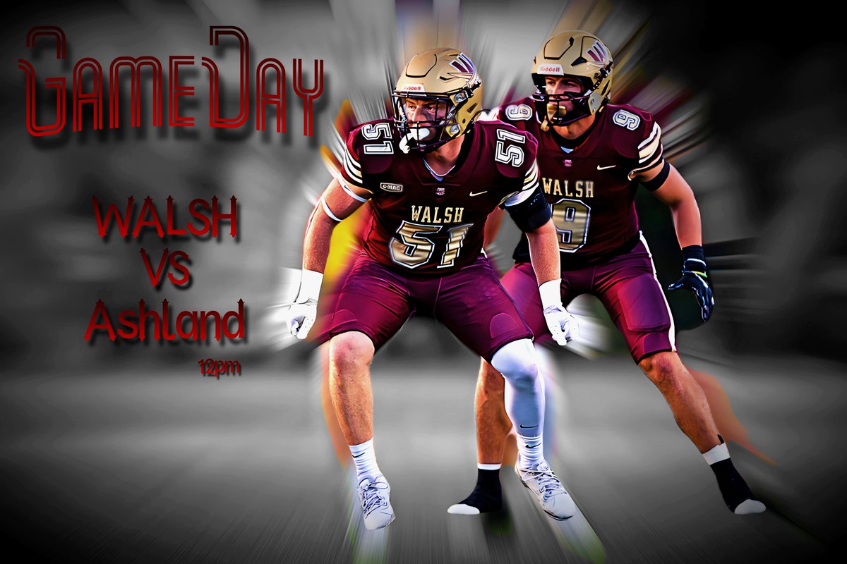 Daniel Matea (@coachmatea) on Twitter photo IT'S GAMEDAY!!! 🔥🔥🔥🔥
<a href="/WalshUFootball/">Walsh Football</a> vs <a href="/AshlandFB/">Ashland Football</a> 12pm!
#Swordsup ⚔️
#ChasetheLion 🦁
<a href="/WalshUniversity/">Walsh University</a> IT'S GAMEDAY!!! 🔥🔥🔥🔥
<a href="/WalshUFootball/">Walsh Football</a> vs <a href="/AshlandFB/">Ashland Football</a> 12pm!
#Swordsup ⚔️
#ChasetheLion 🦁
<a href="/WalshUniversity/">Walsh University</a>