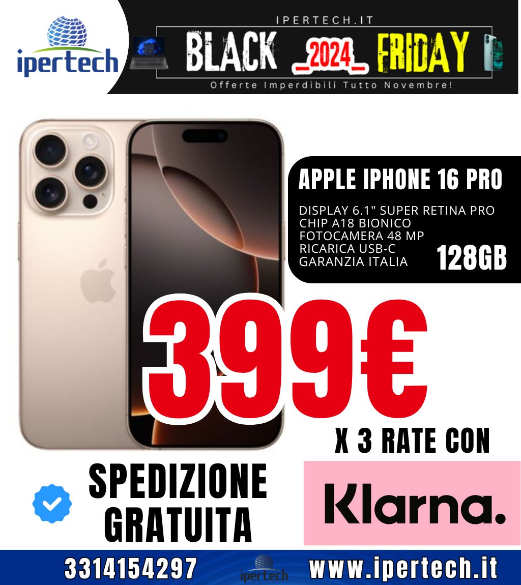ipertechworld's tweet photo. 🖤 Black Friday da Ipertech: l'opportunità che stavi aspettando! 🖤  
#apple #BlackFriday #blackfridaysale #iphone  #8novembre #Trump #iPhone16 #Santapp #memecoins #ipertech https://t.co/mi6rBpPK8r