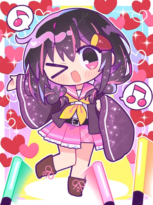 音奏想楽さん(#otokana__sora__)のグッズ用SDイラストを描かせていただきました!ギフトのエフェクトのイメージです 