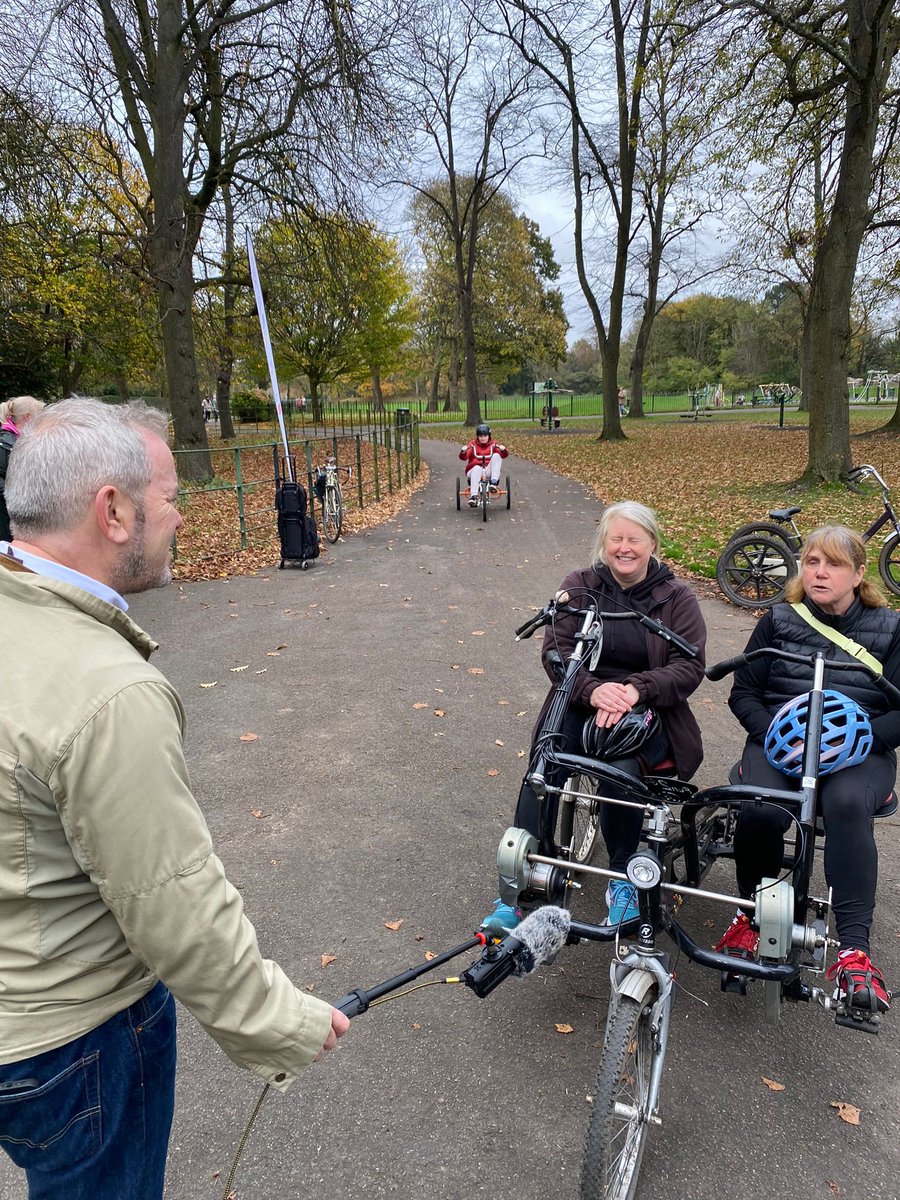 simonobtv1's tweet photo. Inspiring morning with @WfACharity in @BirkenheadPark1 making a support video with @LpoolCityRegion. Ian Tierney and team provide an amazing service. Truly wheels for all! #lovebikes https://t.co/HWitRRNtZU