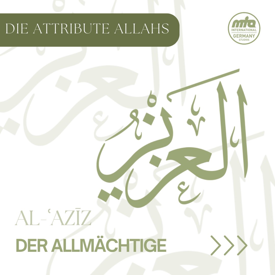 MuslimTvDe's tweet photo. In diesem Beitrag präsentieren wir euch die wunderbare Bedeutung des göttlichen Attributs, Al-Aziz, der Allmächtige. Erfahren Sie mehr über die wunderschöne Bedeutung dieses Attributes und seine Erwähnung im Heiligen Quran.
#Islam #Ahmadiyya #Allah #Gebet #Attribut #Gott https://t.co/HcYJcuVIaP