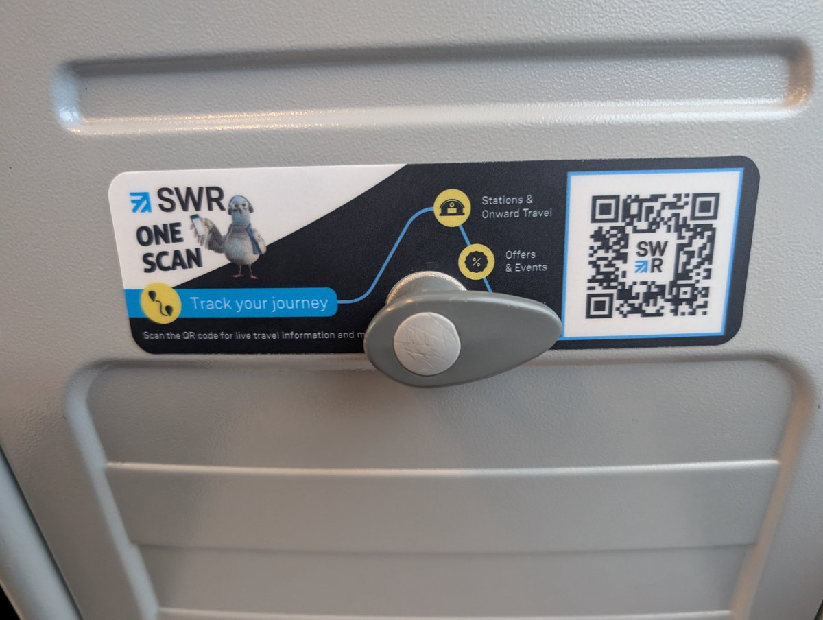 barbicanben's tweet photo. @seatsixtyone Here's an even better idea - @SW_Help now have QR codes for each set which direct you straight to the actual live times of the train you're on!
https://t.co/7X9BVG7M3u https://t.co/0aJ9LQ9yVG