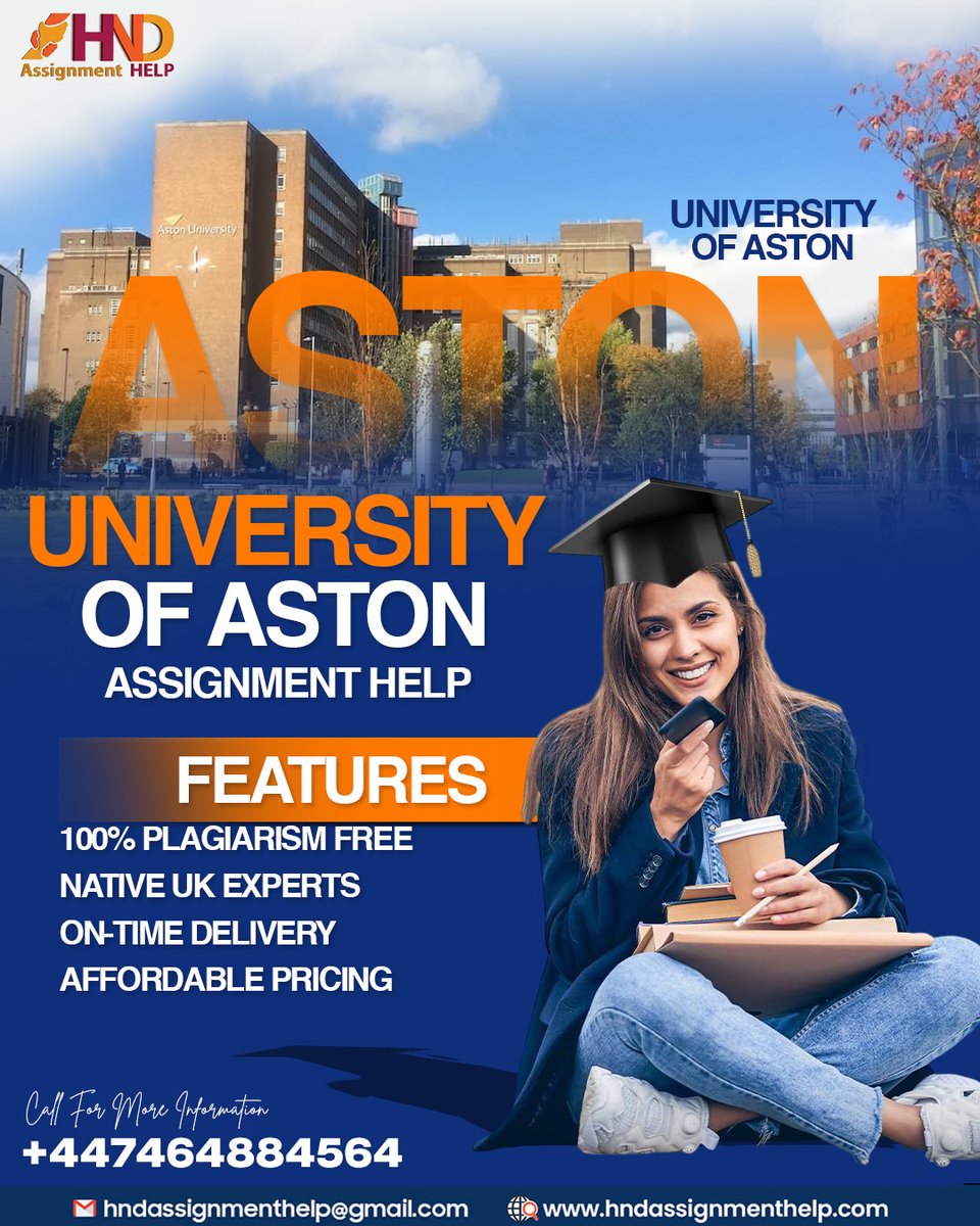 help_hnd's tweet image. University of Aston Assignment help.
University of Aston Assignment Help offers expert academic support to students at Aston University.