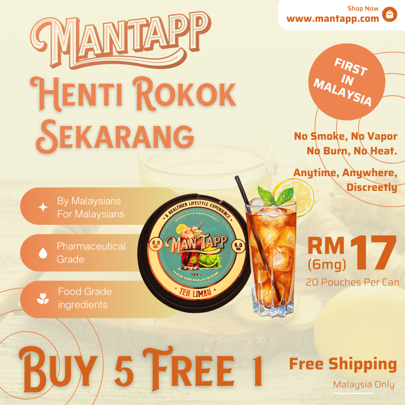 MantappMy's tweet photo. Sedia untuk Henti Merokok? Pouch Mantapp boleh bantu!

Tiada Bau, Tiada Asap, Tiada Bakar.

Reduce cravings and like a Asap-Free Life.

One Week Supply from RM15. The perfect aid in your journey to Henti Merokok.

By Malaysians for Malaysians. Free Shipping!