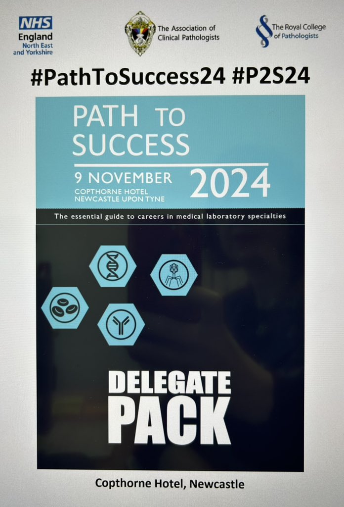 Delighted to be back at #PathToSuccess24 in Newcastle. Looking forward to a fantastic day of talks, workshops, posters and discussions about the amazingly varied range of careers in pathology.