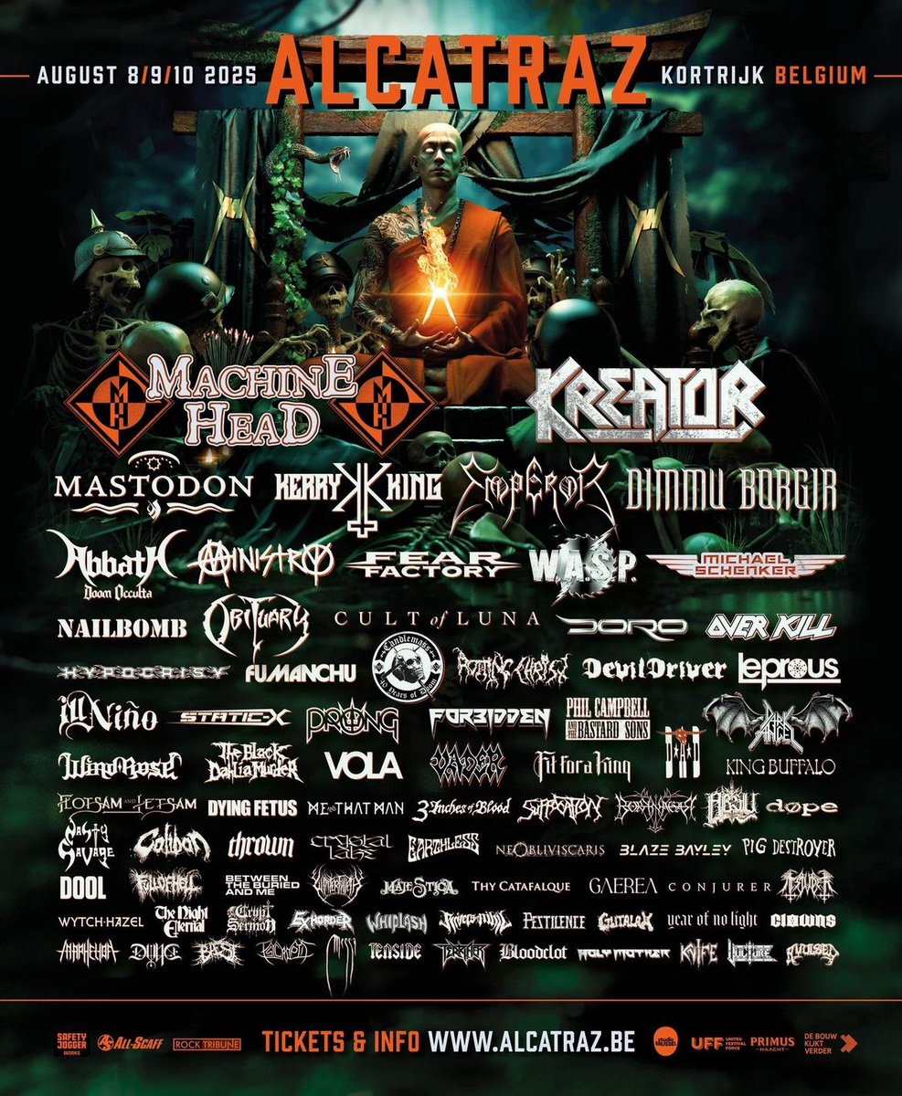 Incredible lineup at Alcatraz festival in Belgium 🇧🇪, Aug 8-10, 2025. Stoked to be a part of it. <a href="/CamPipes/">Cam Pipes</a> <a href="/AshPearson2/">Ash Pearson</a> @catesy000 

#3inchesofblood #3iob #heavymetal #traditionalmetal #powermetal #thrashmetal #canadianmetal #nwothm #battlemetal #powerthrash #alcatrazfestival