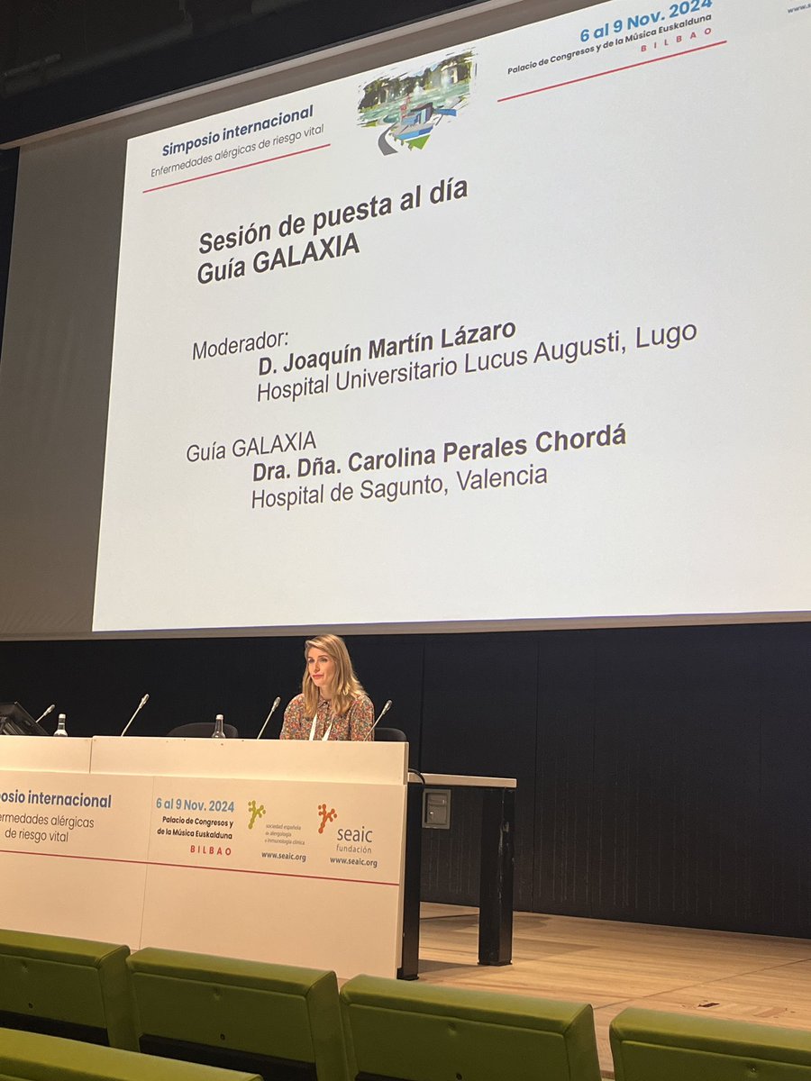 candreubala's tweet photo. Nuestra vicepresidenta de @AVAIC_1 la Dra Carolina Perales nos presenta la actualización de la Guía GALAXIA @SEAIC_Alergia #SEAIC2024 @capechor https://t.co/0eVu6SIrBm