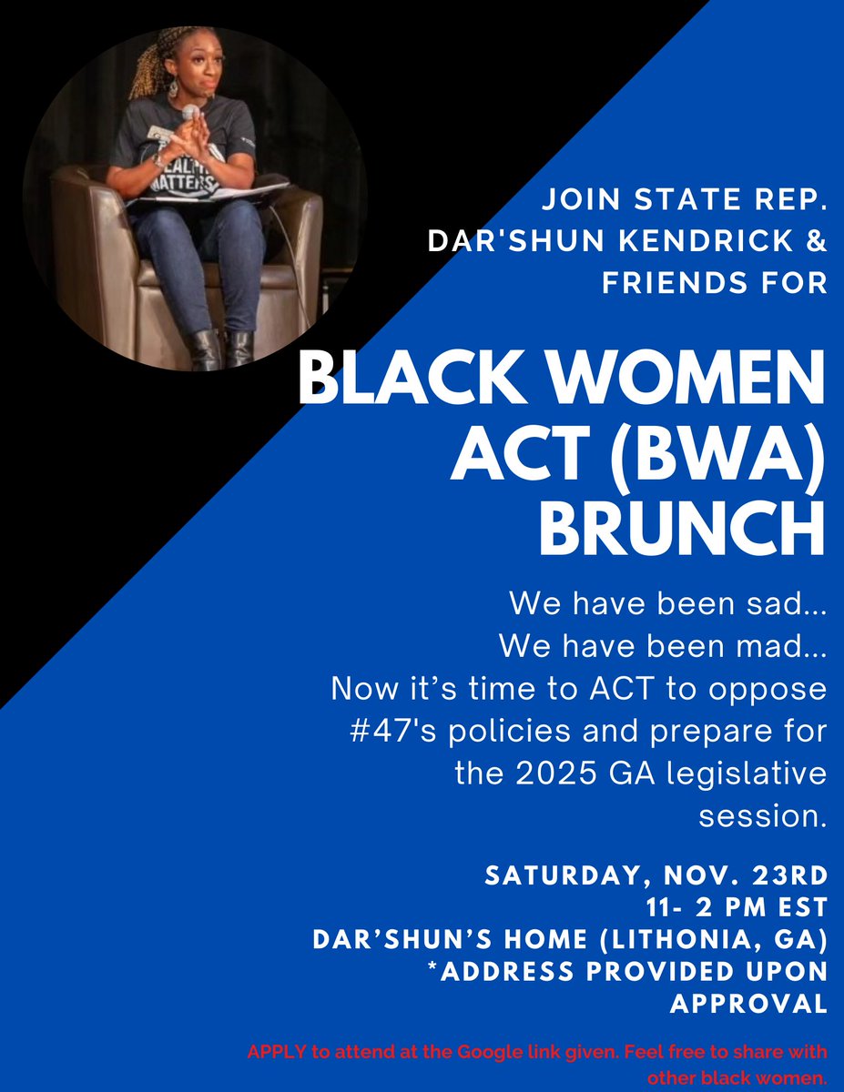 If you're in Georgia..

And you're a black woman...

And you still have some strength left....

Join me. 🔗: forms.gle/wtYvdY7gGLJNz6…