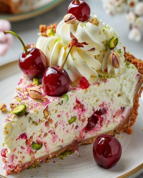 ann_ann886's tweet image. Lemon-Lime Cherry Pistachio Cheesecake