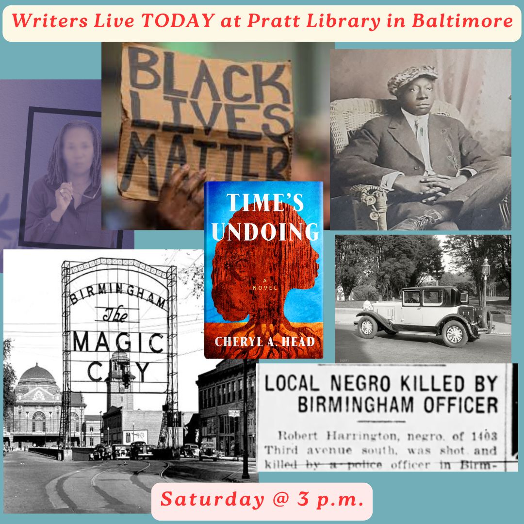 TODAY.  Cheryl Head: "Time’s Undoing"  at Enoch Pratt Free Library Calendar calendar.prattlibrary.org/event/cheryl-h…