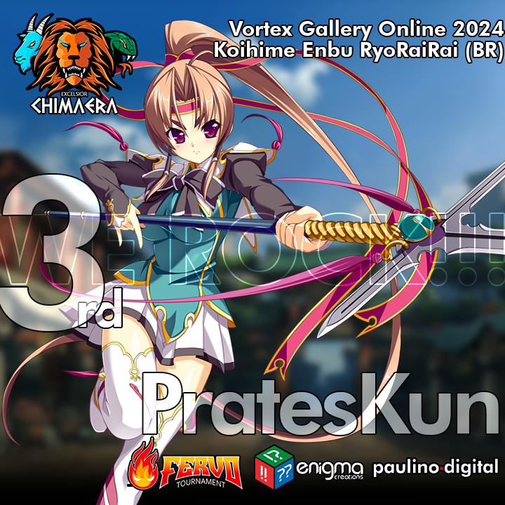 Fala, galera!

Nossa fera <a href="/PratesKun/">Metera Santista</a> conquistou o terceiro lugar no Vortex Gallery Online de Koihime Enbu RyoRaiRai, promovido pela <a href="/956Productions/">956Productions</a>!
Parabéns, PratesKun!

#KoihimeEnbuRyoRaiRai #VortexGallery
