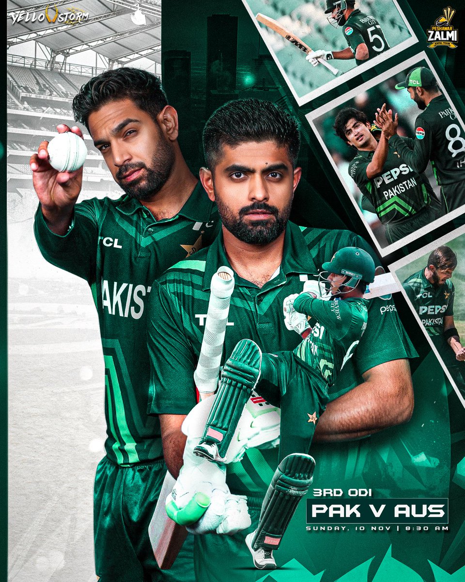 PeshawarZalmi's tweet image. 🇵🇰🆚🇦🇺
3rd ODI
Perth📍

Let's win this to claim a historic series win 🏆💚 @TheRealPCB 

#Zalmi #YellowStorm #AUSvPAK
