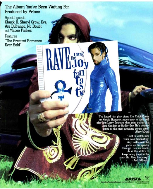 myfizzypop's tweet image. Happy 25th to #Prince's #RaveUn2TheJoyFantastic LP, released on #SuperTuesday #onthisdayinpop in 1999. Pretty much his most pop orientated album to date, packed with superstar collabs. Reignited my adoration of the Purple One! What was your fave?
onthisdayinpop.com/2024/10/prince…
