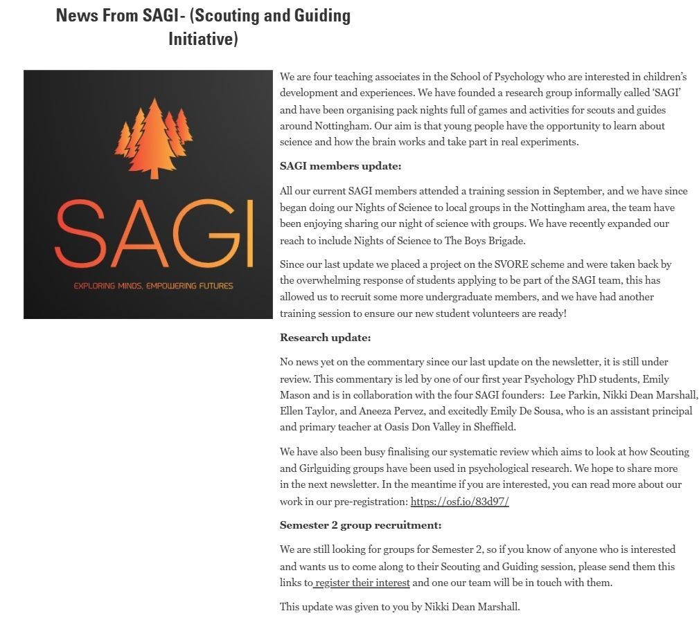 You can stay in the loop with our latest adventures! Check out our Psychology Newsletter or see the picture below for exciting updates on new members and innovative research. Don't miss out...give it a read! 🧠📖