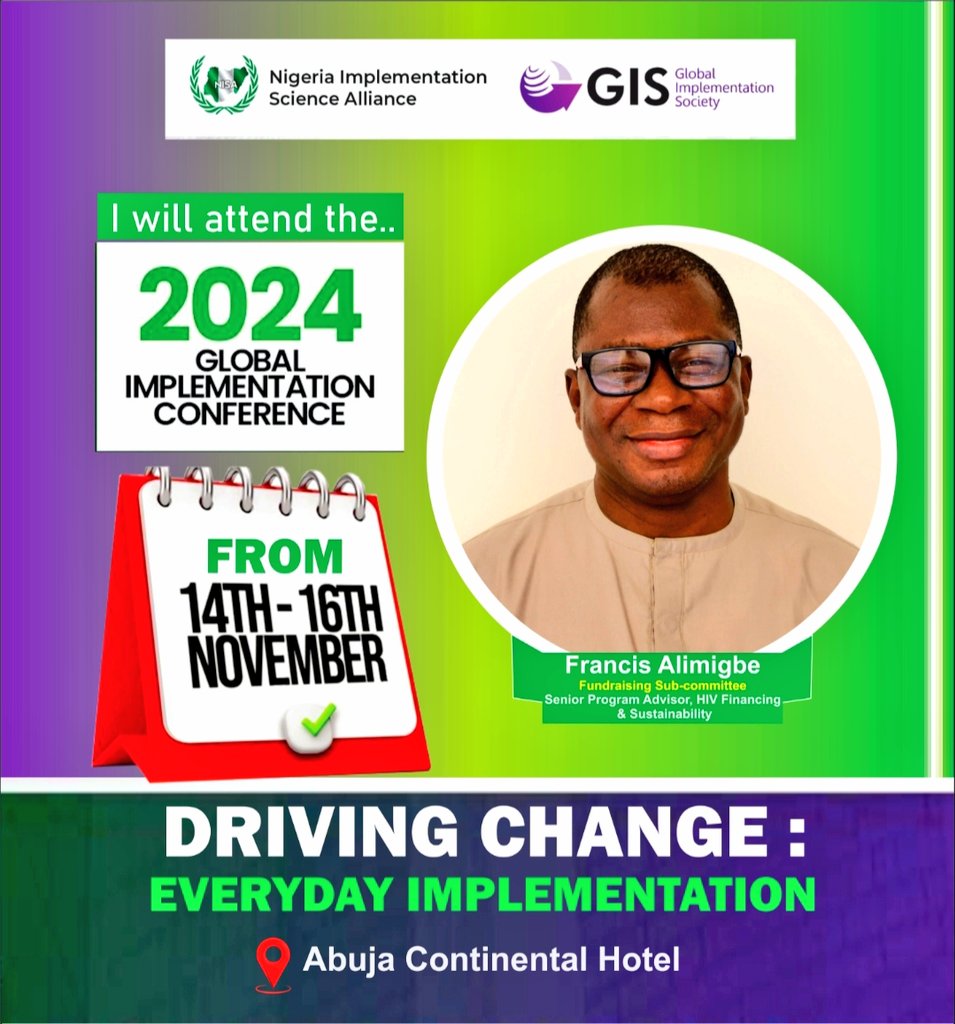 CCFNigeria's tweet photo. Mr Alimigbe, a committed member of the #GIC local organizing committee and @CCFNigeria Senior Program Advisor - HIV Financing &amp; Sustainability, seeks to gain insights from research findings that will advance the delivery &amp; sustainability of our HIV programs
#Implementationscience https://t.co/iu2FHn37vA