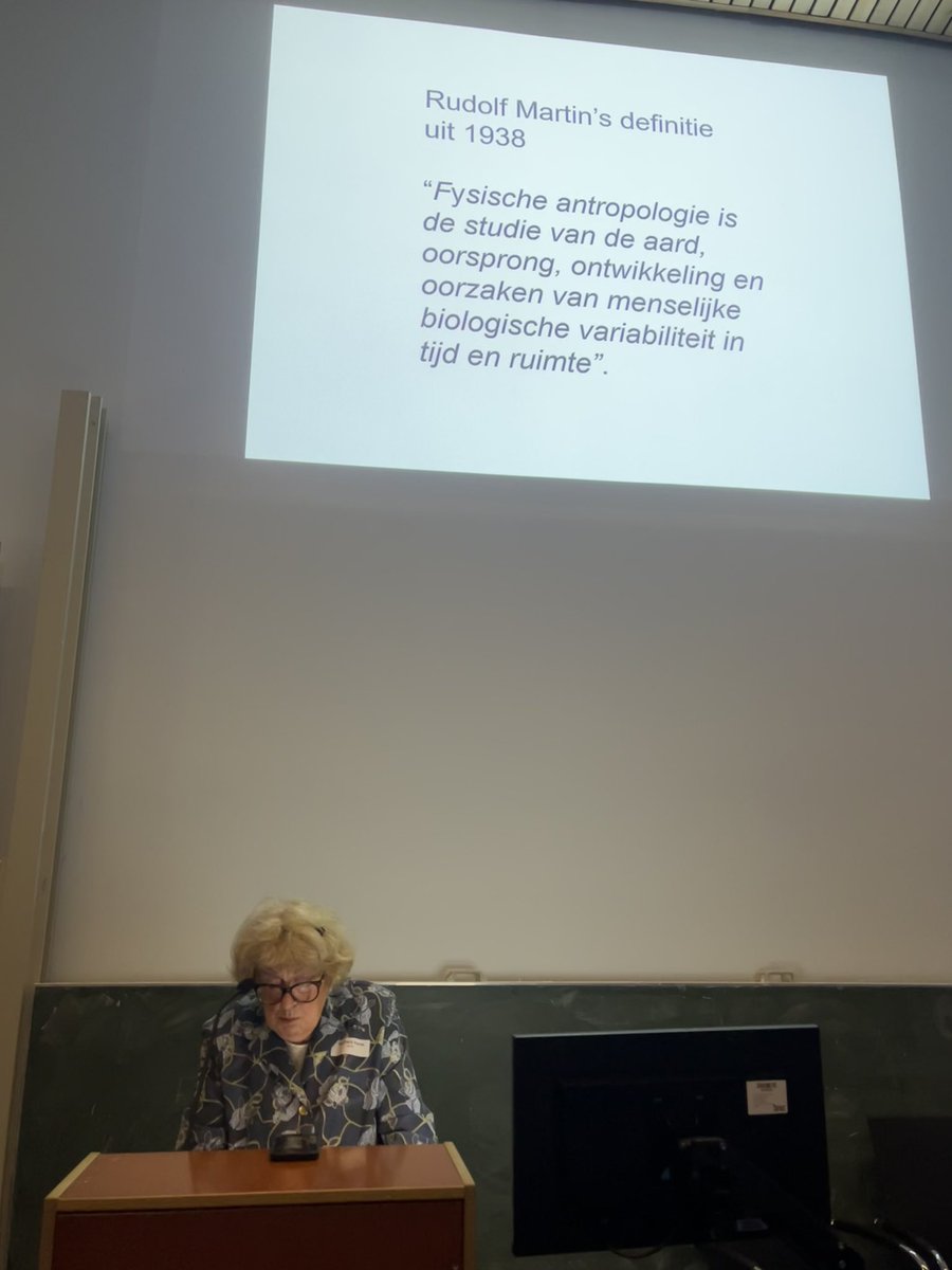 NVFAnt's tweet photo. The annual NVFA symposium “Of what remains and where to go: the history and future of Dutch physical anthropology and the NVFA” has kicked off with a lecture from founding member Machteld Roede on the historical development of the field in the Netherlands. https://t.co/zySRNfibun