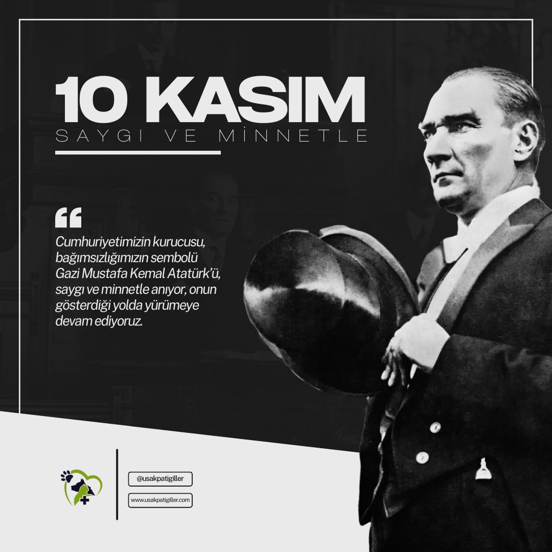 Aramızdan ayrılışının 86. yılında, Ulu Önder Gazi Mustafa Kemal Atatürk’ü saygı, minnet ve özlemle anıyoruz.
#10Kasım1938