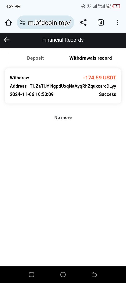 <a href="/BFDCoin/">BFDCoin</a> I claimed my token to the bfd exchange, then sold it on spot on the bfdcoin exchange, then converted it to usdt, I withdraw to my bybit exchange till now it has not arrived  in my bybit account, despite the fact they it successful, this people are scammers.