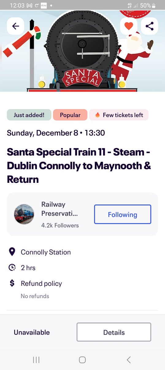Same as last year. <a href="/eventbrite/">Eventbrite</a> bombs me out of the <a href="/RPSITrains/">RPSI</a>  Santa Train sale despite being queued then ordering tickets. Tickets ordered then just suddenly unavailable. Why even bother