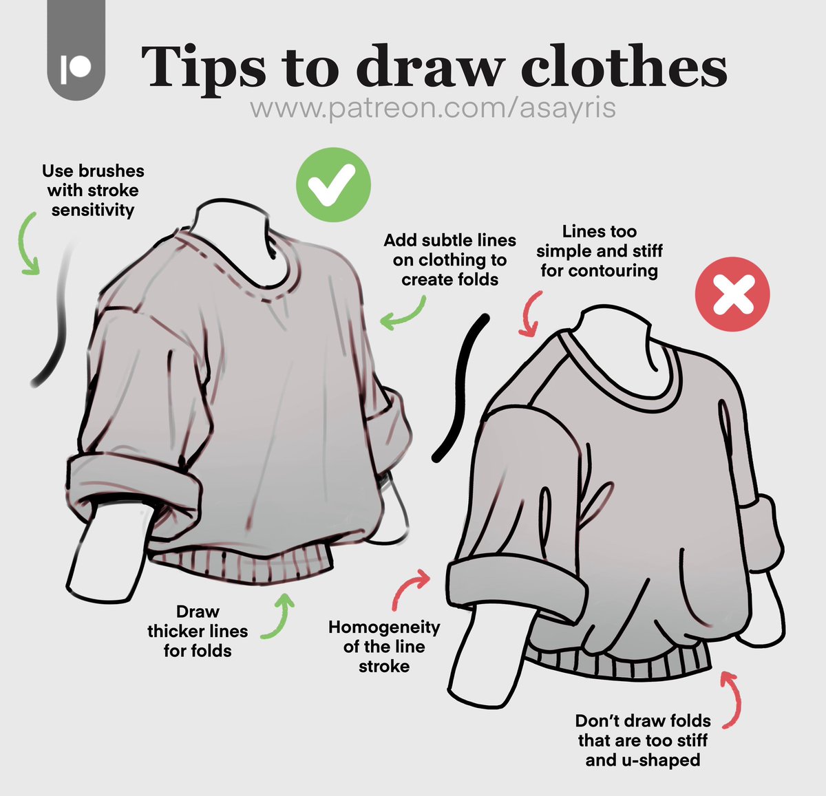 Tips to draw folds ✍🏻⭐️