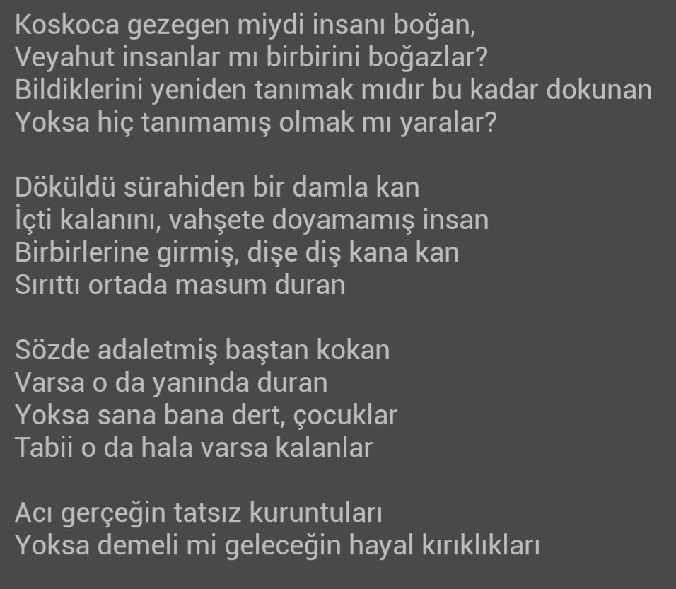 _aashlynx's tweet photo. Narin olayını ilk öğrendiğimde yazdığım bir şiirdi bu. Anlamak isteyene bir düzine anlam taşıyor... Tabii, dediğim gibi "anlamak isteyene".

#NarinGueranİcinAdalet  #NarinİçinAdalet #NariniunutmaTurkiye #NarinCocukNeYasadı #narininķatillerinibulun #Narin #NarininKatilleriniBulun https://t.co/XI030rvMti