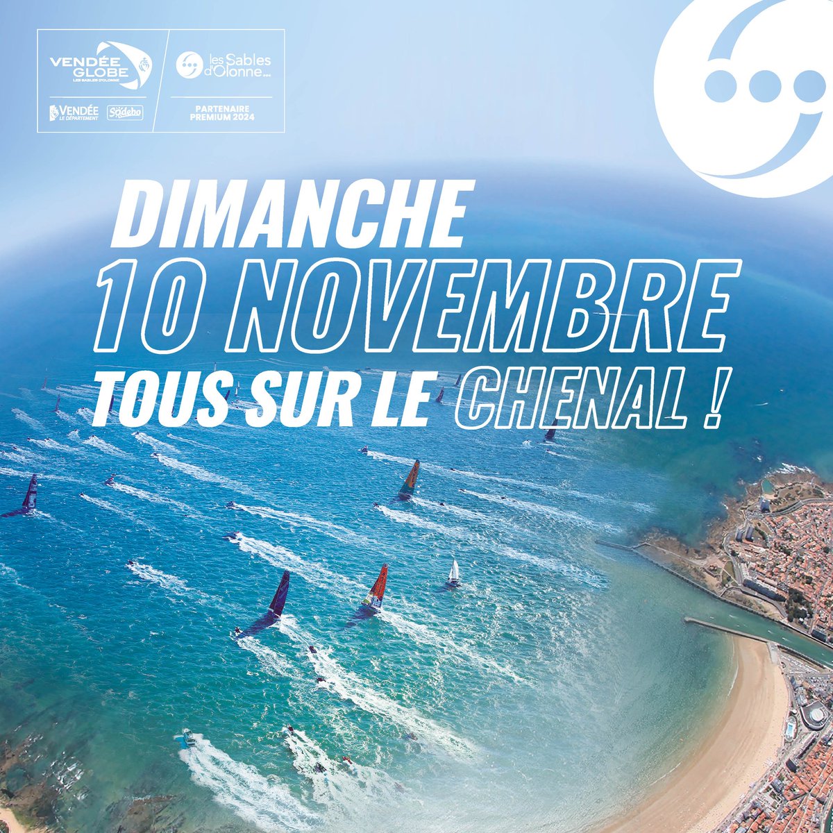 VilleDesSables's tweet photo. 📣Tous sur le chenal !
Dimanche matin, à l'aube, au taquet, pour le grand départ des 40 skippers du Vendée Globe
Ils se succèderont dans notre mythique chenal de 8h à 10h, portés par nos encouragements, avant de s'élancer dans leur périlleuse course autour du monde. https://t.co/Bz2EFzpM6D