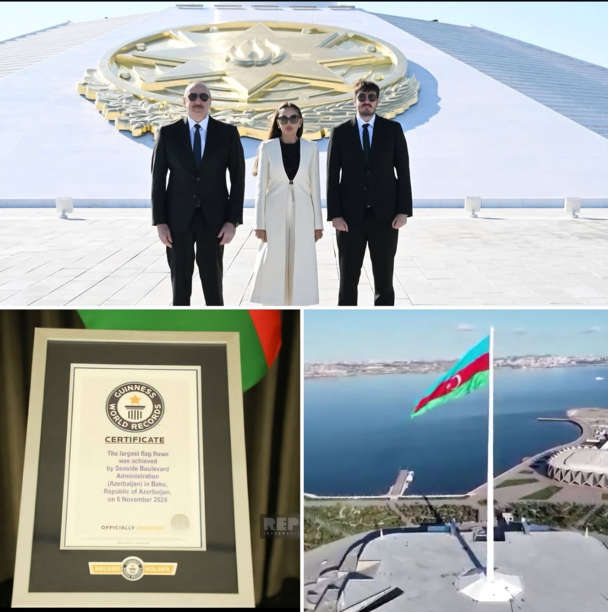 Azərbaycan Bayrağı Yenidən Zirvədə🇦🇿
Azərbaycan tarixində daha bir qürurverici gün! Dünyanın ən böyük bayrağı ilə "Ginnesin Rekordlar Kitabı"na daxil olmağımız bir daha Vətənimizin şərəfini və gücünü nümayiş etdirdi.
Bu tarixi günü bizə yaşadan cənab Prezidentə təşəkkür edirik!