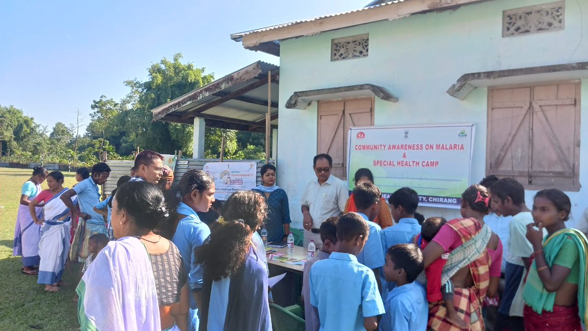 dhs_chirang's tweet image. DHS,Chirang organized a Tribal RCH Camp &amp;amp; #CommunityAwarenessProgram on Malaria in Deosri, near the Indo-Bhutan border. Health team frm Shantipur SD conducted tests &amp;amp; provided medicines to around 150 villagers, spreading vital awareness. #Healthcare #MalariaAwarenes