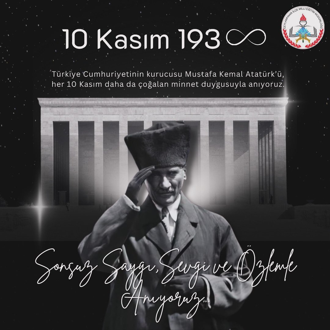 Türkiye Cumhuriyetinin kurucusu Ulu Önder Mustafa Kemal Atatürk’ün ölümünün 86. yıldönümünde, Atamızı Sevgi, Sevgi, Özlem ve Minnetle anıyoruz🇹🇷