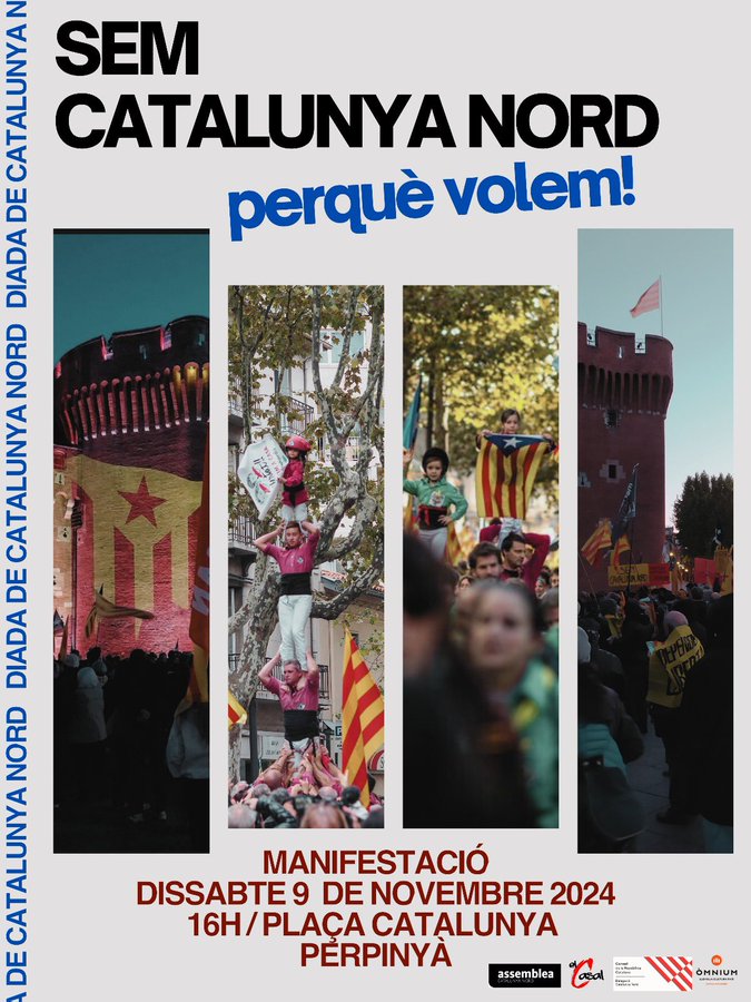 Avui tornem als carrers de Perpinyà per cridar que "Sem Catalunya Nord perquè volem!".
Manifestació a les 4 de la tarda - Plaça Catalunya