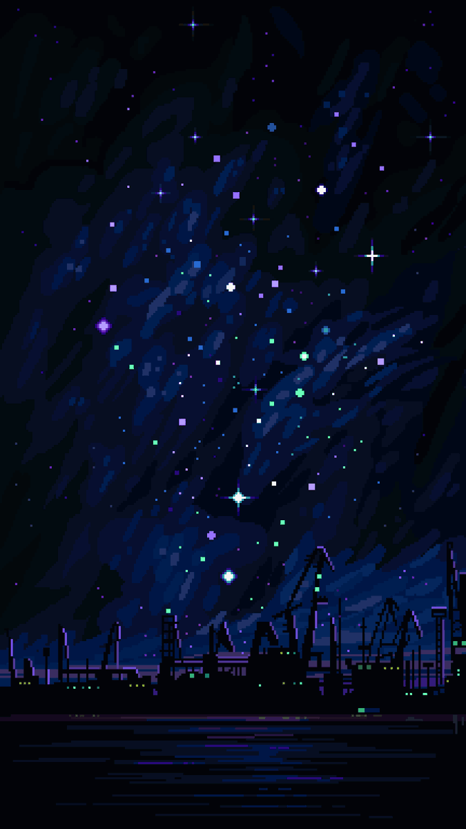Pixel_Hagl's tweet photo. Night sky with port

#pixelart #ドット絵 #픽셀아트 https://t.co/FQpSL8243e