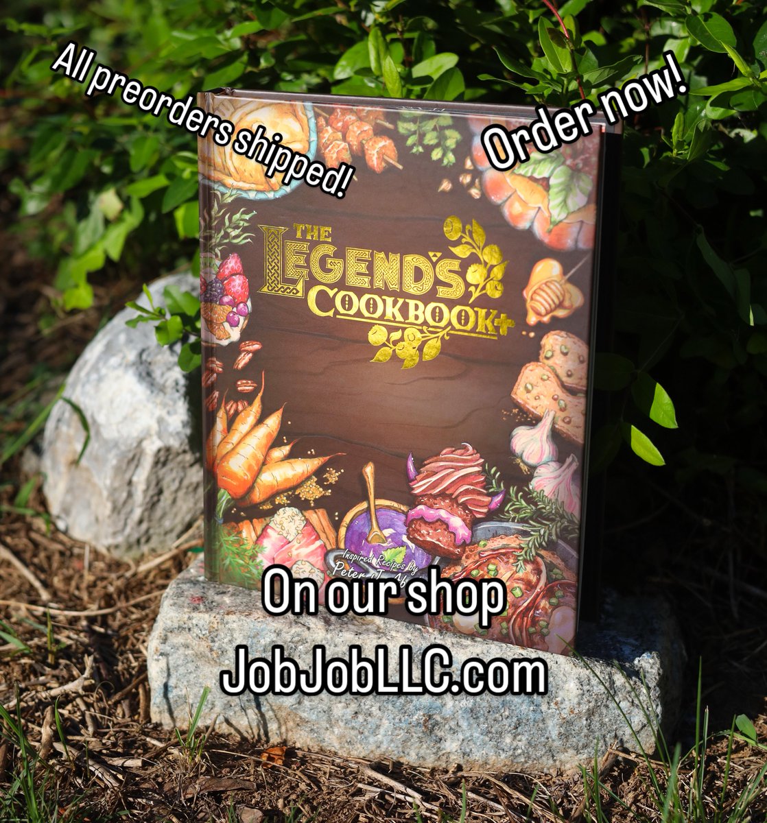 We have shipped out all our preorders of The Legend’s Cookbook+! That means everyone else can get their own copy now, order it on our shop! JobJobLLC.com. Over 100+ recipes inspired by The Legend of #Zelda and more. Photos, art, and more!
