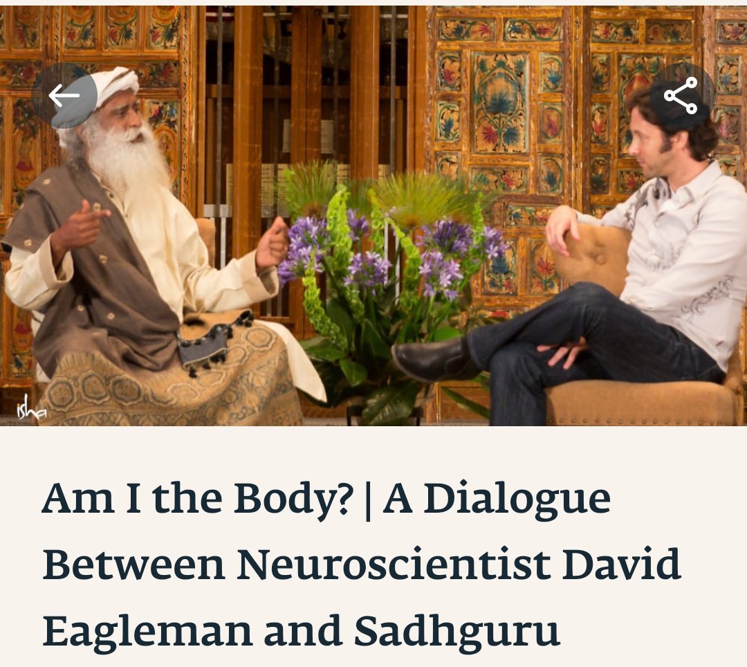 jayavardhant219's tweet image. Intresting Conversation between David Eagleman And Sadhguru. Am i the body? To delve deeper into the topic more in mystic perspective of life. Sadhguru App features more of such conversations. #SadhguruApp #Sadhguru #IshaFoundation 
app.sadhguru.org