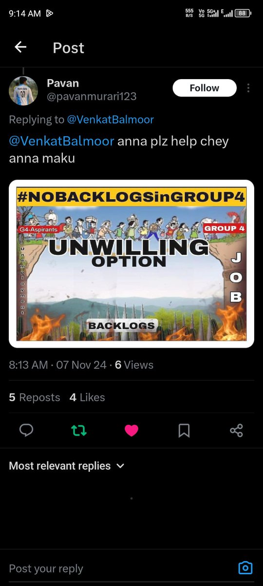 prashanth5997's tweet photo. @Bhatti_Mallu @revanth_anumula Sir please provide unwilling option for TGPSC group 4 final selection https://t.co/7iqOot5Eql
