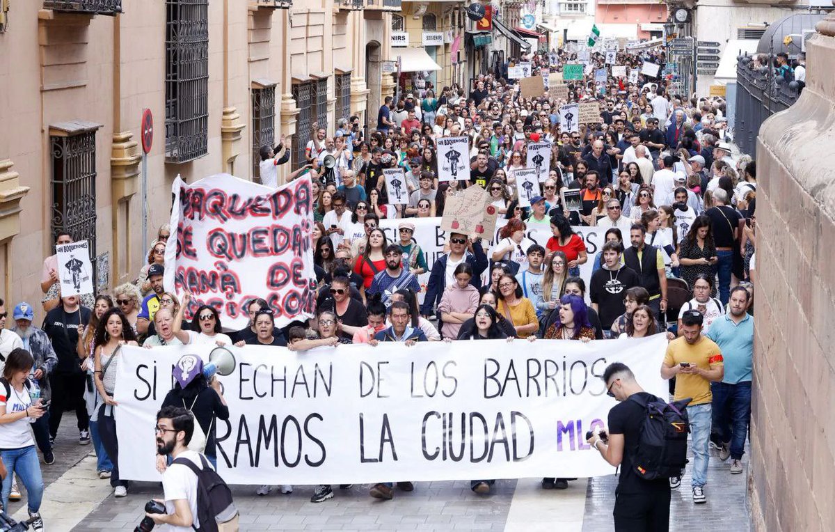 SI NOS ECHAN DE LOS BARRIOS, PARAMOS LA CIUDAD

Más de 30.000 vecinas y vecinos llenan de nuevo las calles de Málaga reclamando un cambio radical del modelo de ciudad.

Esto es imparable, la lucha y la autoorganización vecinal solo acaban de empezar 🔥