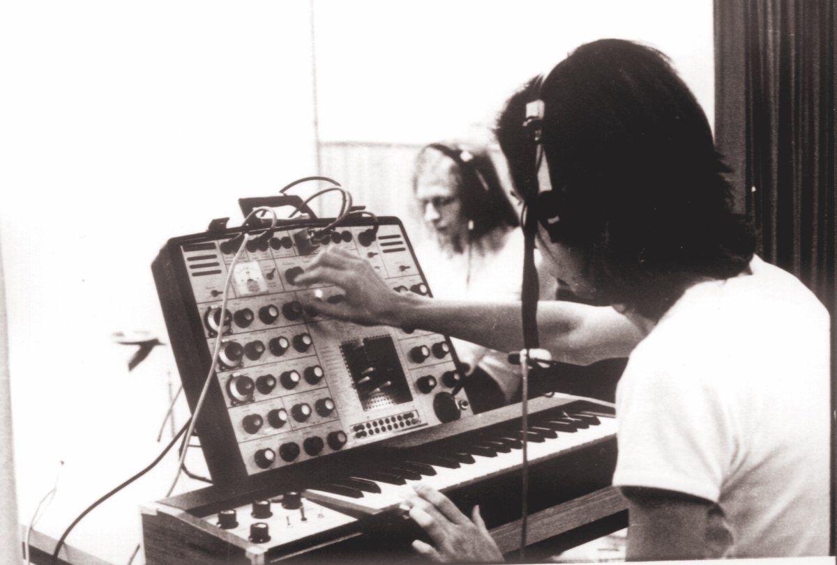 GrafLuul's tweet photo. Countdown Nr 19: Mr. Hoenig at his favorite gaming device during recording Malesch, Audio Tonstudio Berlin 1972. Agitation Free plays in Berlin on Sunday 24th November 20 h at Musikbrauerei Berlin. #agitationfree #krautrock #musikbrauerei #videogeist #spacerock #berlinerschule @audiac Ticketlink: https://t.co/8T9Cl7XV77...