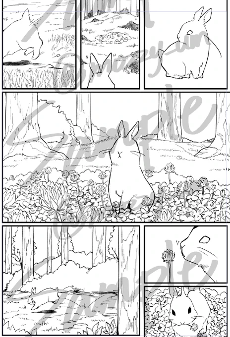 うさぎをたくさん描いている 終わりが見えてこない 