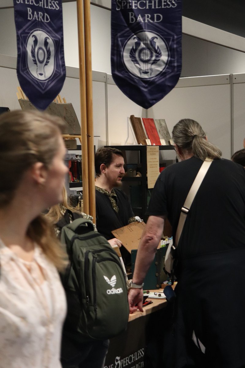 SpeechlessBard's tweet photo. Day 1 at SpellenSpektakel is underway! Look at Luuk go! 💪
#ttrpg #gamesconvention #smallbussiness https://t.co/HrO4o1wzsP
