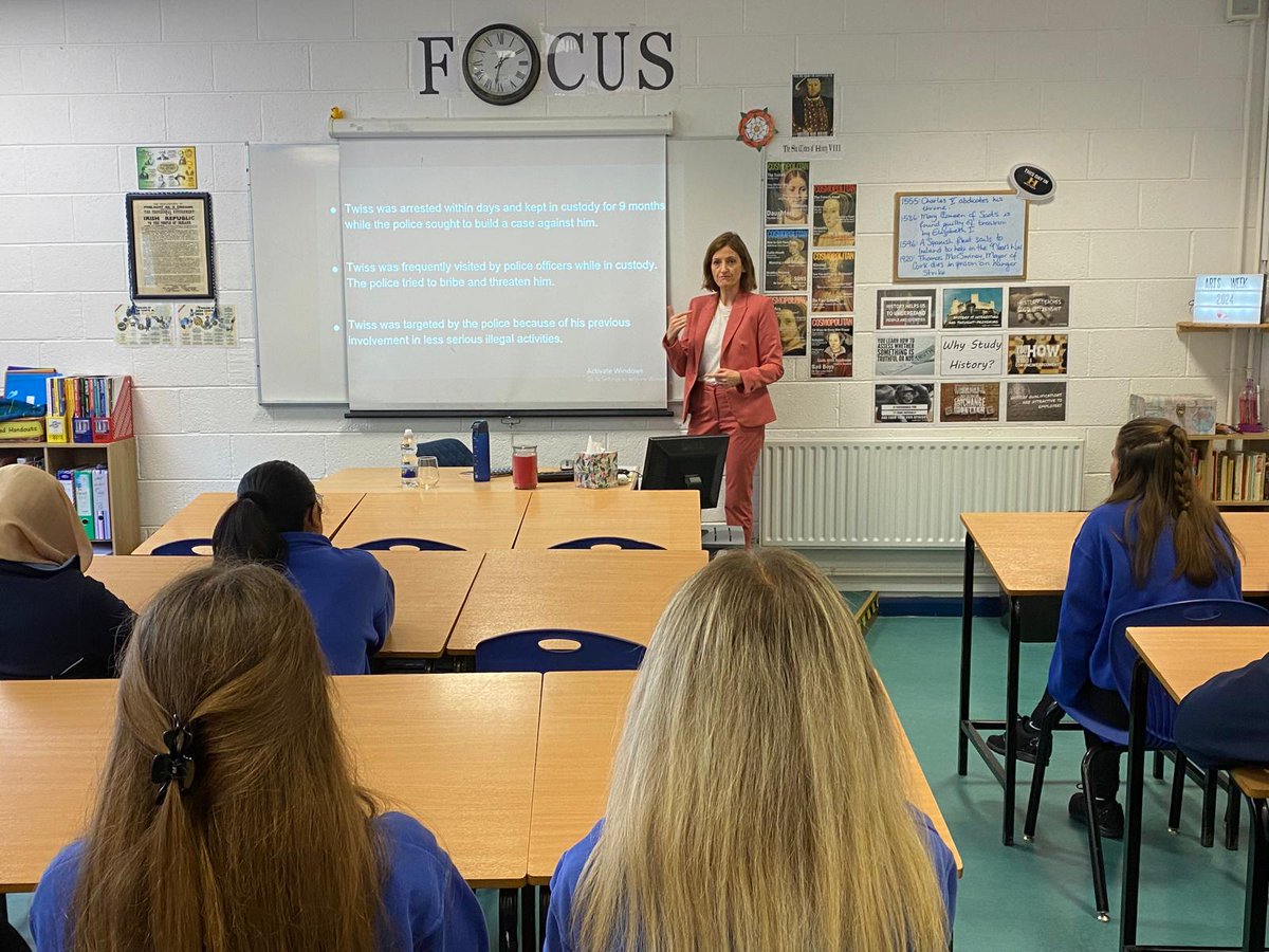 OLBAthlone's tweet photo. Thank you to past student @N_Howlin for working with our 6th Yr students during #ArtsWeek2024. They loved hearing about your work & sharing info on their own #LCHistory research topics. Congrats on your most recent work & the @PresidentIRL pardons that resulted. 👏 #histedchatie https://t.co/GJo6Gl4fWU